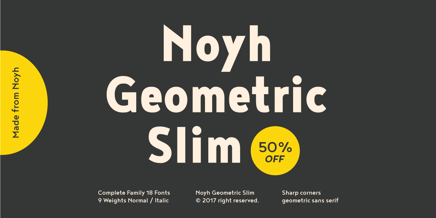 Przykładowa czcionka Noyh Geometric Slim #11